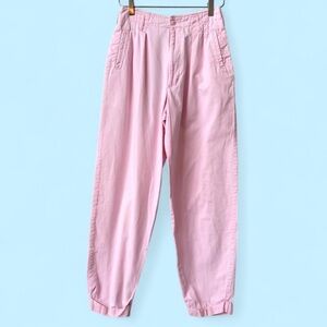 1980s Pale Pink Barrel Pleated Preppy Trousers